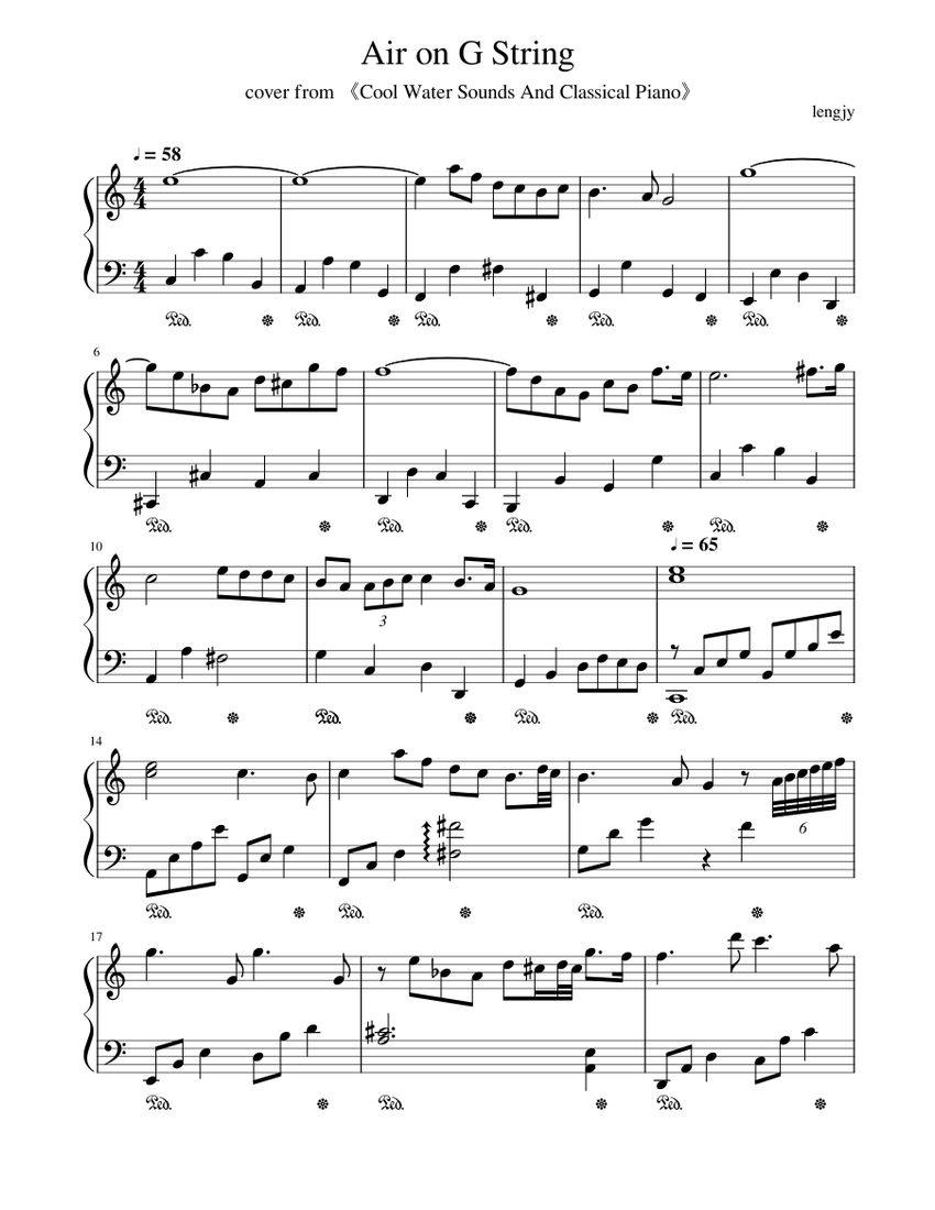 Air on G String Sheet music for Piano (Solo) | Musescore.com