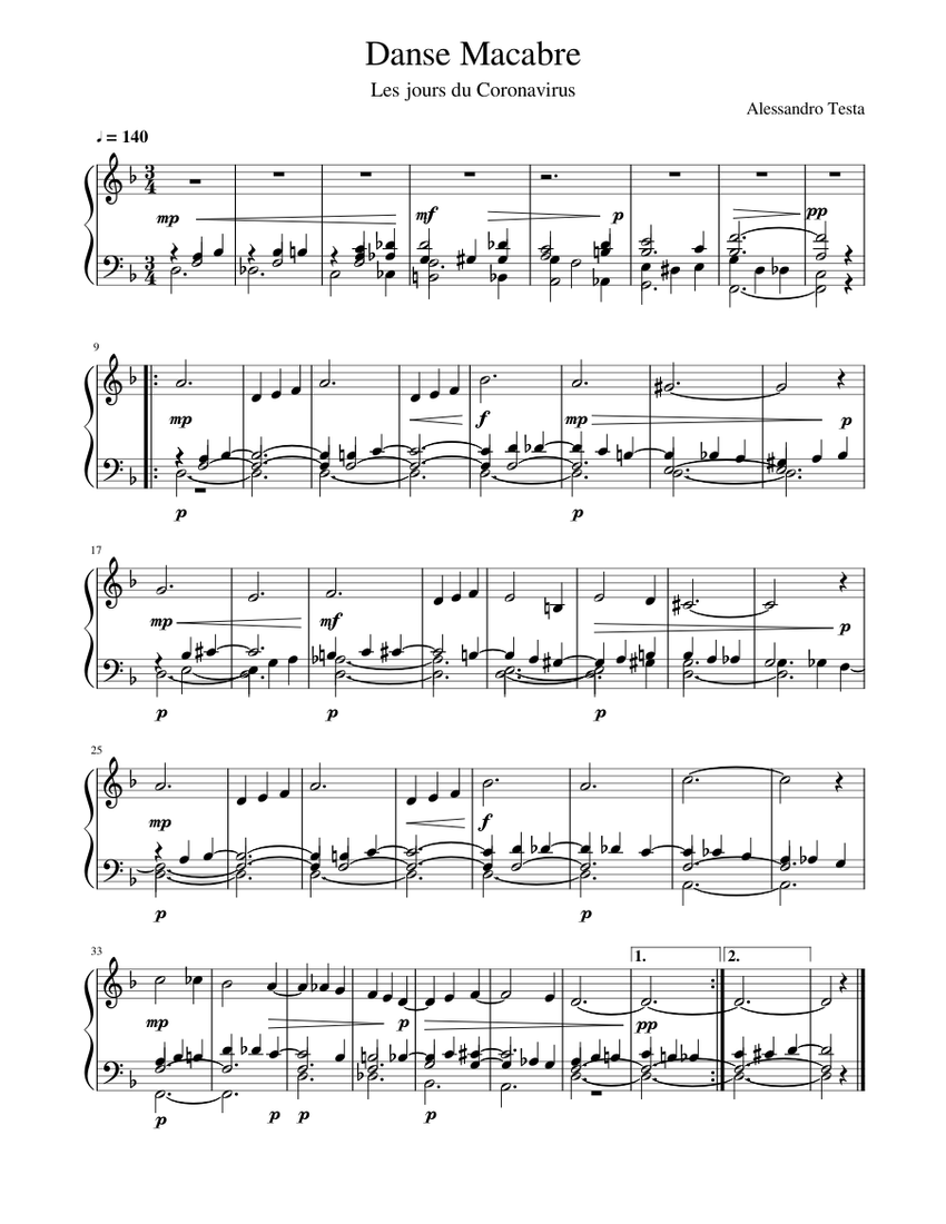 Danse Macabre Sheet music for Piano (Solo) | Musescore.com