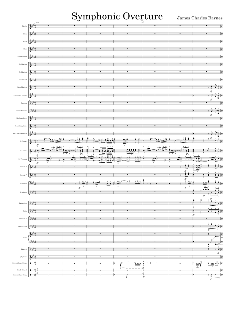 Symphonic Overture Sheet Music For Trombone, Cornet, Euphonium, Tuba ...