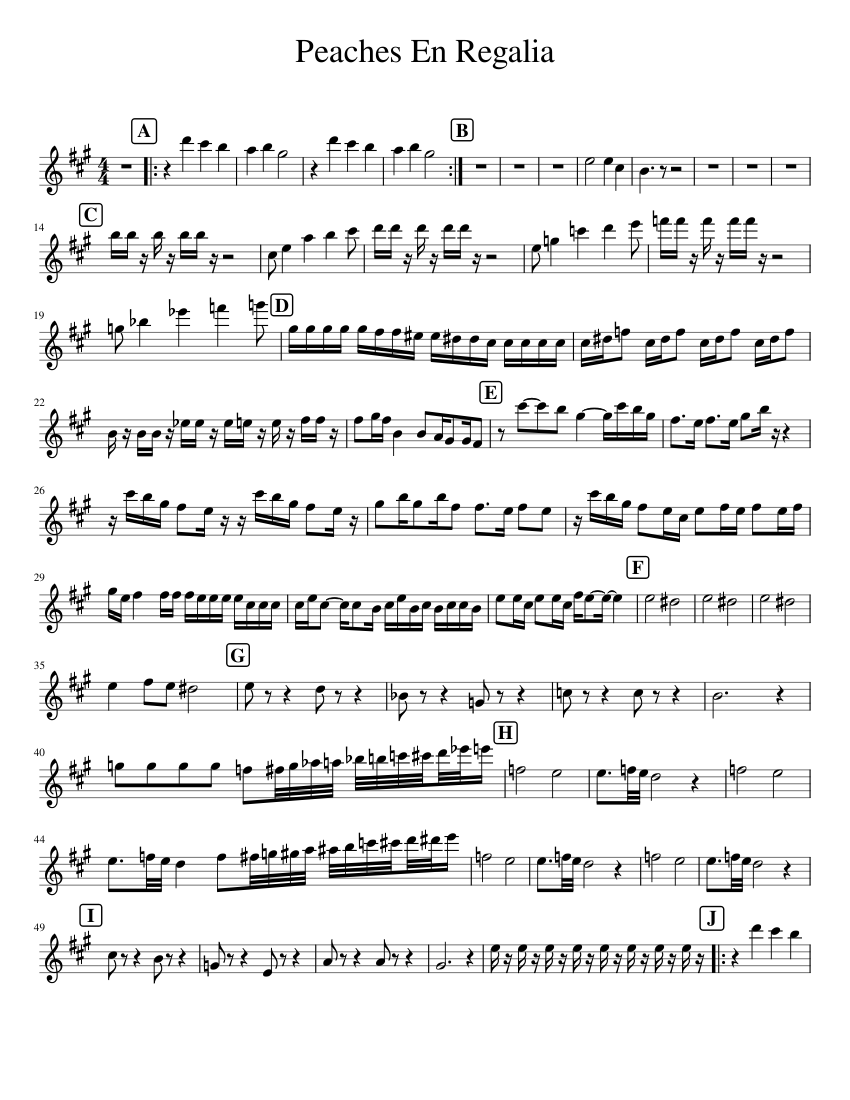 Peaches En Regalia Sheet music for Piano (Solo) | Download and print in