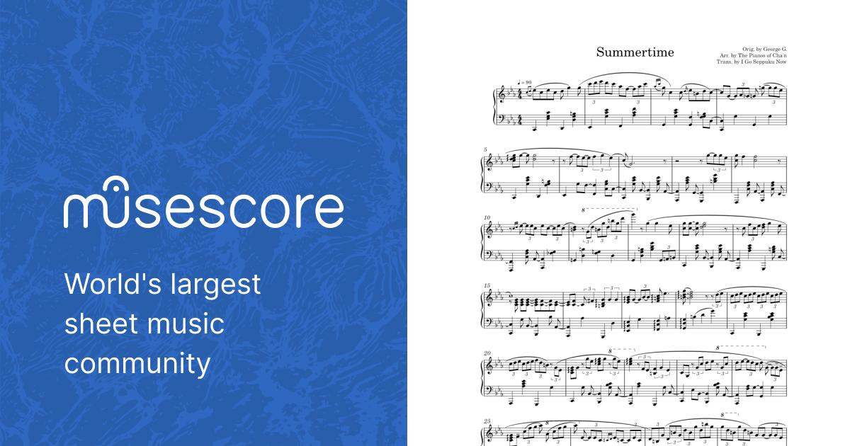 Summertime – The Pianos of Cha'n - Jazz Sheet music for Piano (Solo) |  Musescore.com