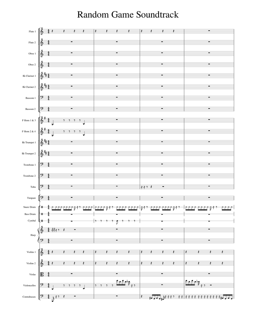Random Game Soundtrack Sheet music for Trombone, Tuba, Flute, Oboe ...