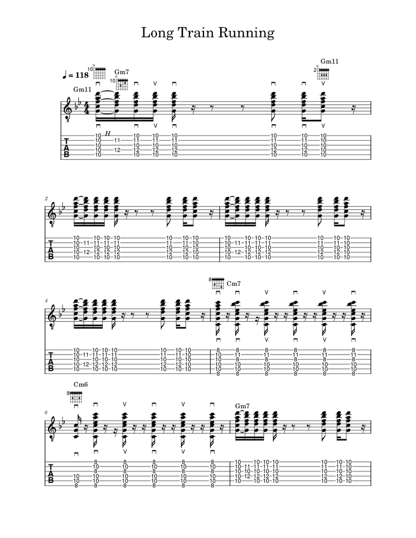 Long Train Running Sheet music for Guitar (Solo) | Musescore.com