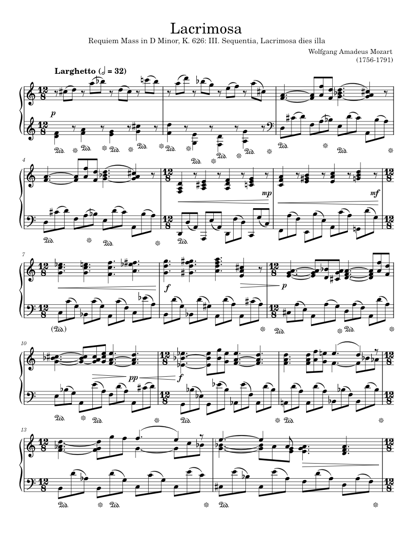 W. A. Mozart Lacrimosa Requiem Mass in d minor, K. 626 III