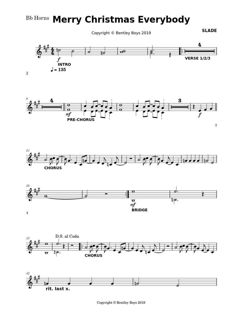 Merry christmas everybody – Slade Merry Christmas Everybody Sheet music for  Trumpet other (Solo) | Musescore.com