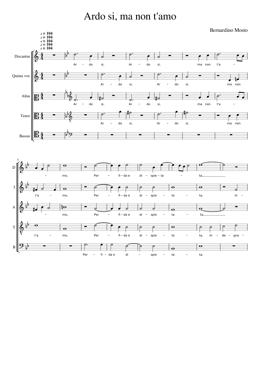 Ardo sì ma non t'amo