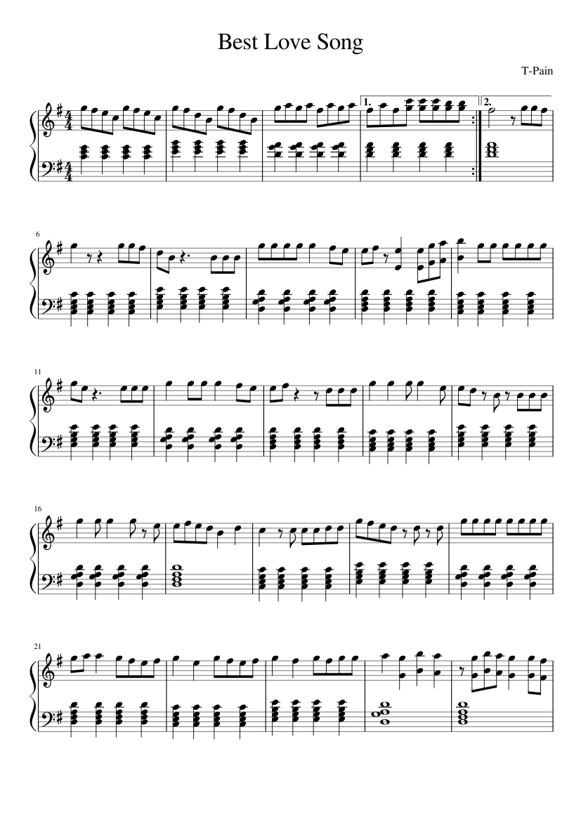 Best Love Song Sheet music for Piano (Solo) | Musescore.com