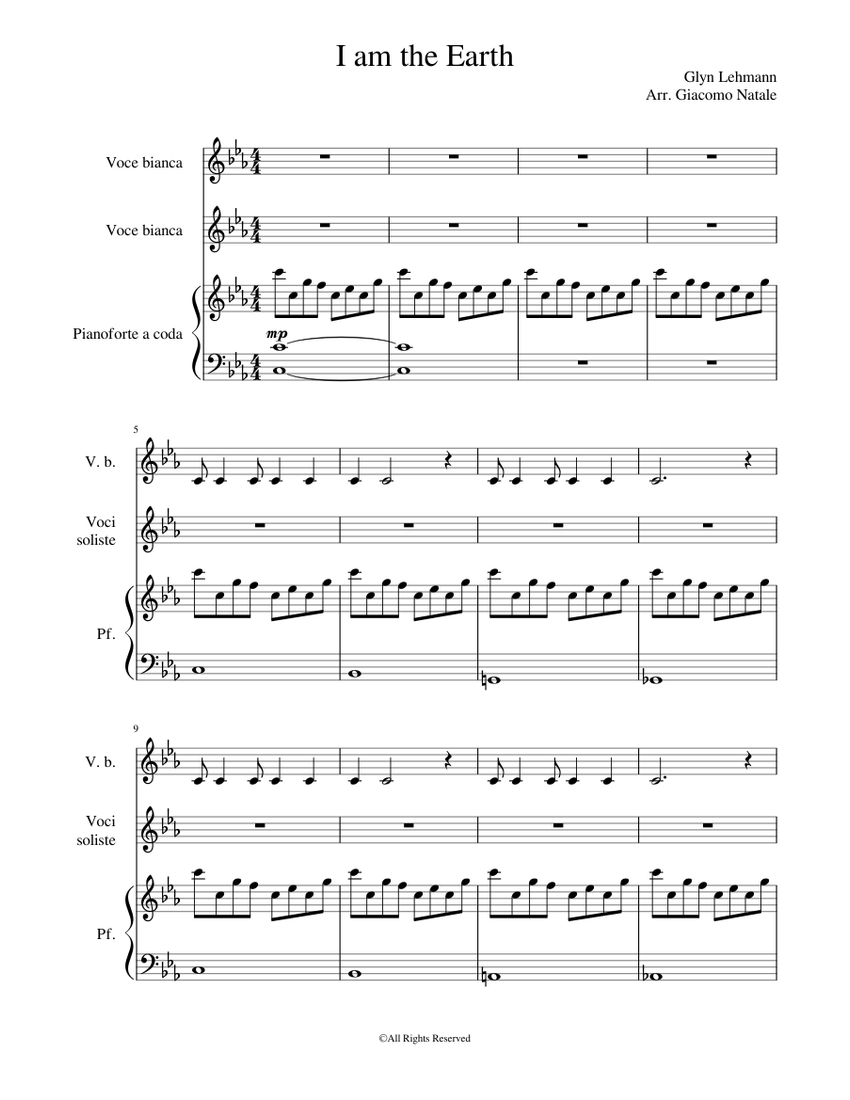 I am the Earth Sheet music for Piano, Child (Mixed Trio) | Download and  print in PDF or MIDI free sheet music | Musescore.com