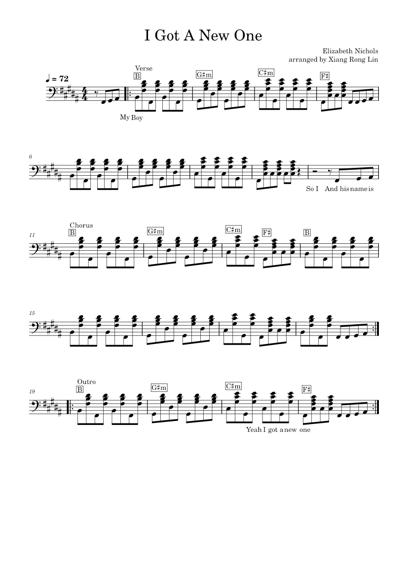 I Got A New One – Elizabeth Nichols Sheet Music with Chords for Piano ...