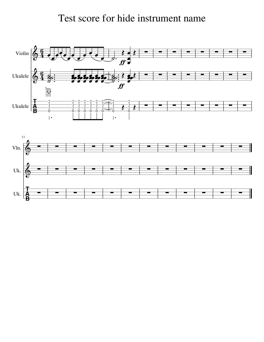 hide instrument name Sheet music for Violin (Solo) | Musescore.com