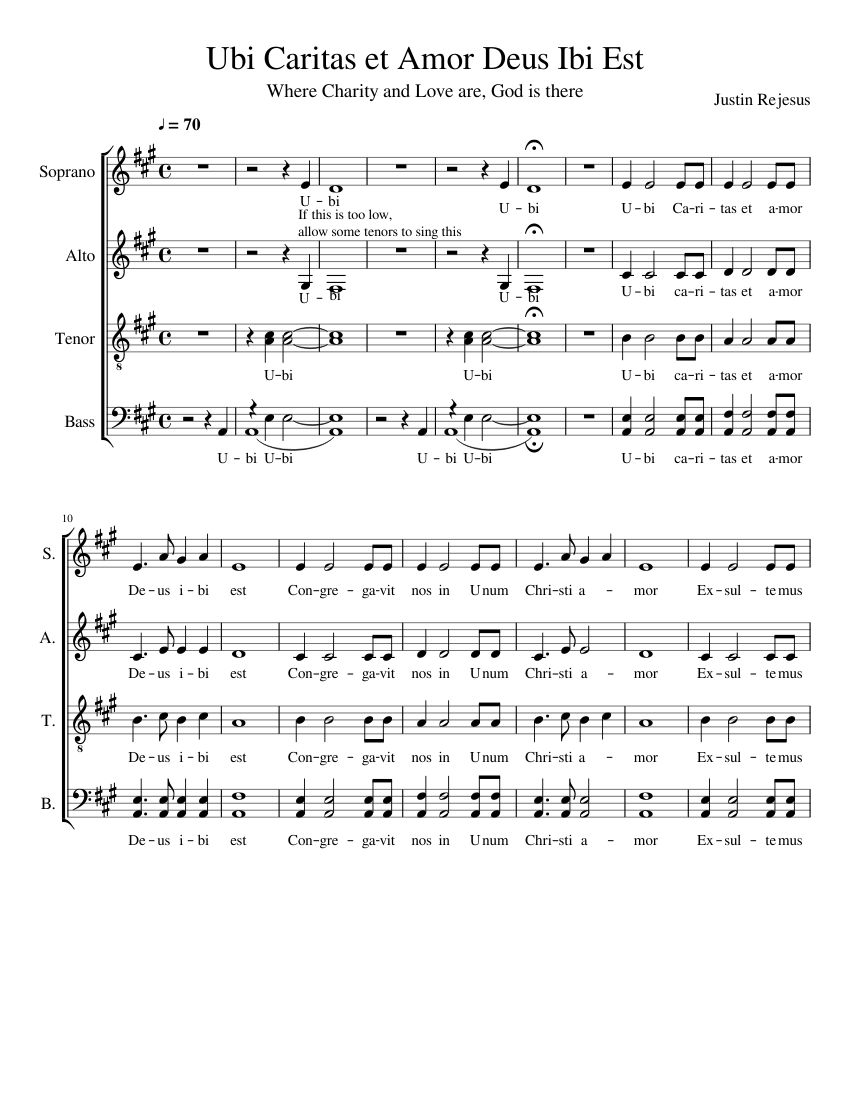 Ubi Caritas et Amor Deus Ibi Est - piano tutorial