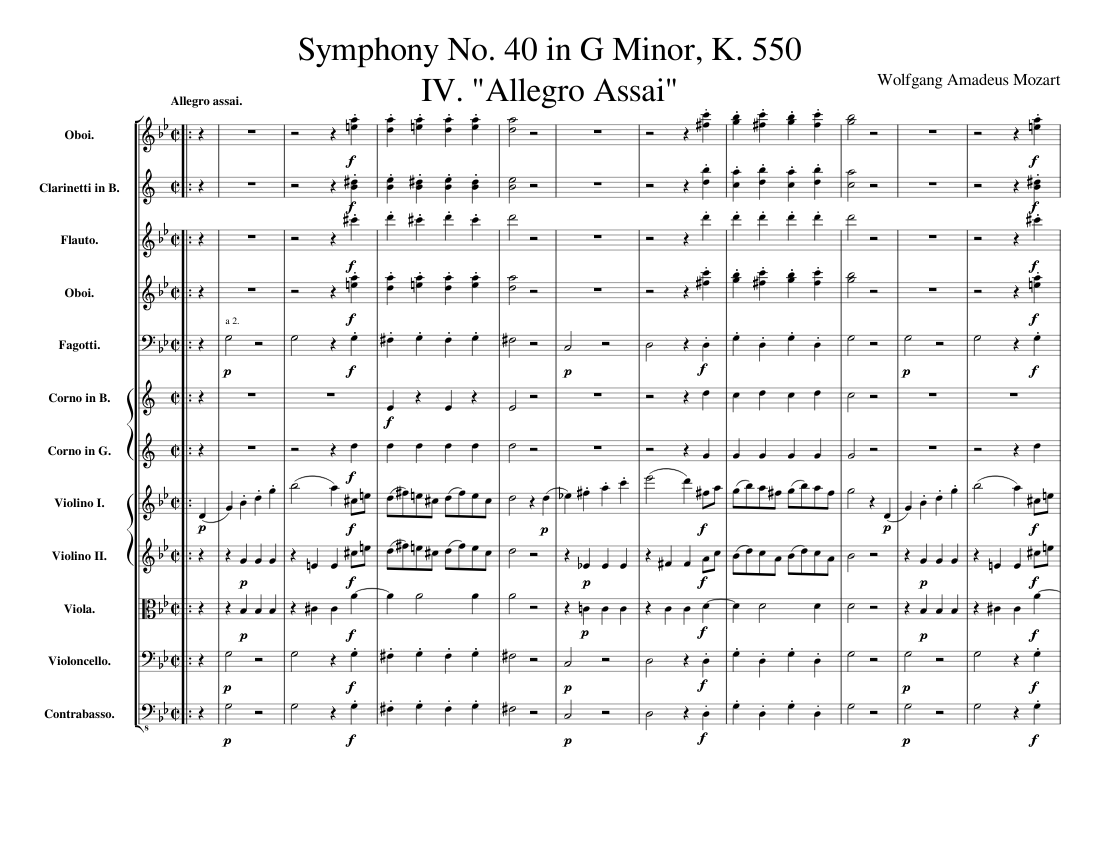 Mozart: Symphony No. 40 in G Minor, K. 550: IV. 