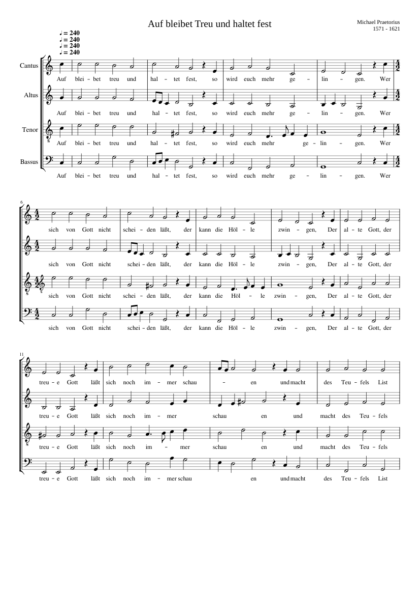 Auf bleibet Treu und haltet fest