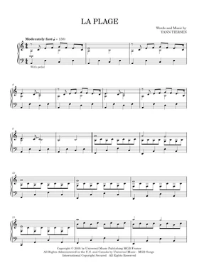 Free La Plage by Yann Tiersen sheet music | Download PDF or print on  Musescore.com