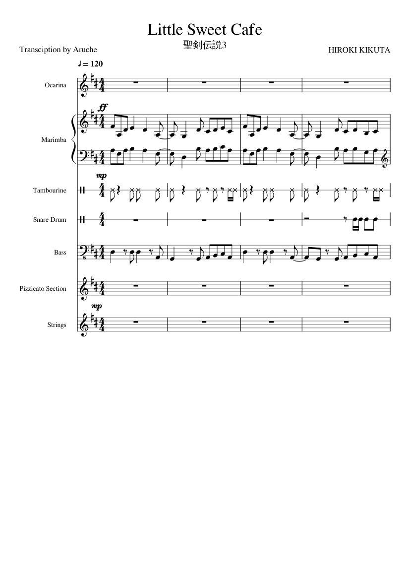 Seiken Densetsu 3 Little Sweet Cafe Sheet Music For Bass Guitar Strings Bowed Other Mixed Duet Musescore Com
