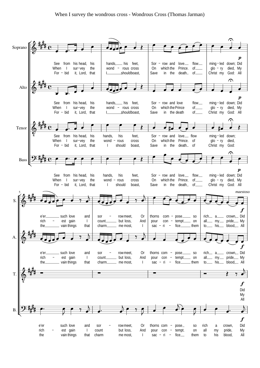 When I survey the wondrous cross