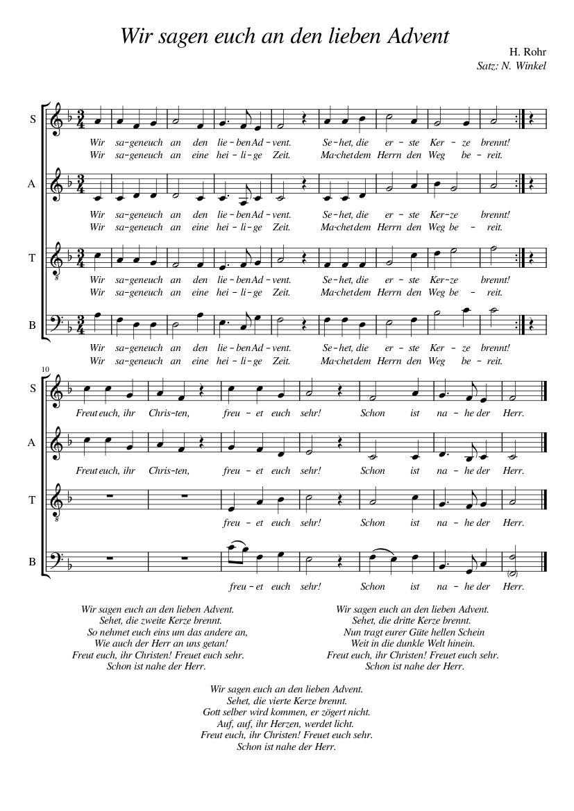 wir sagen euch an den lieben advent