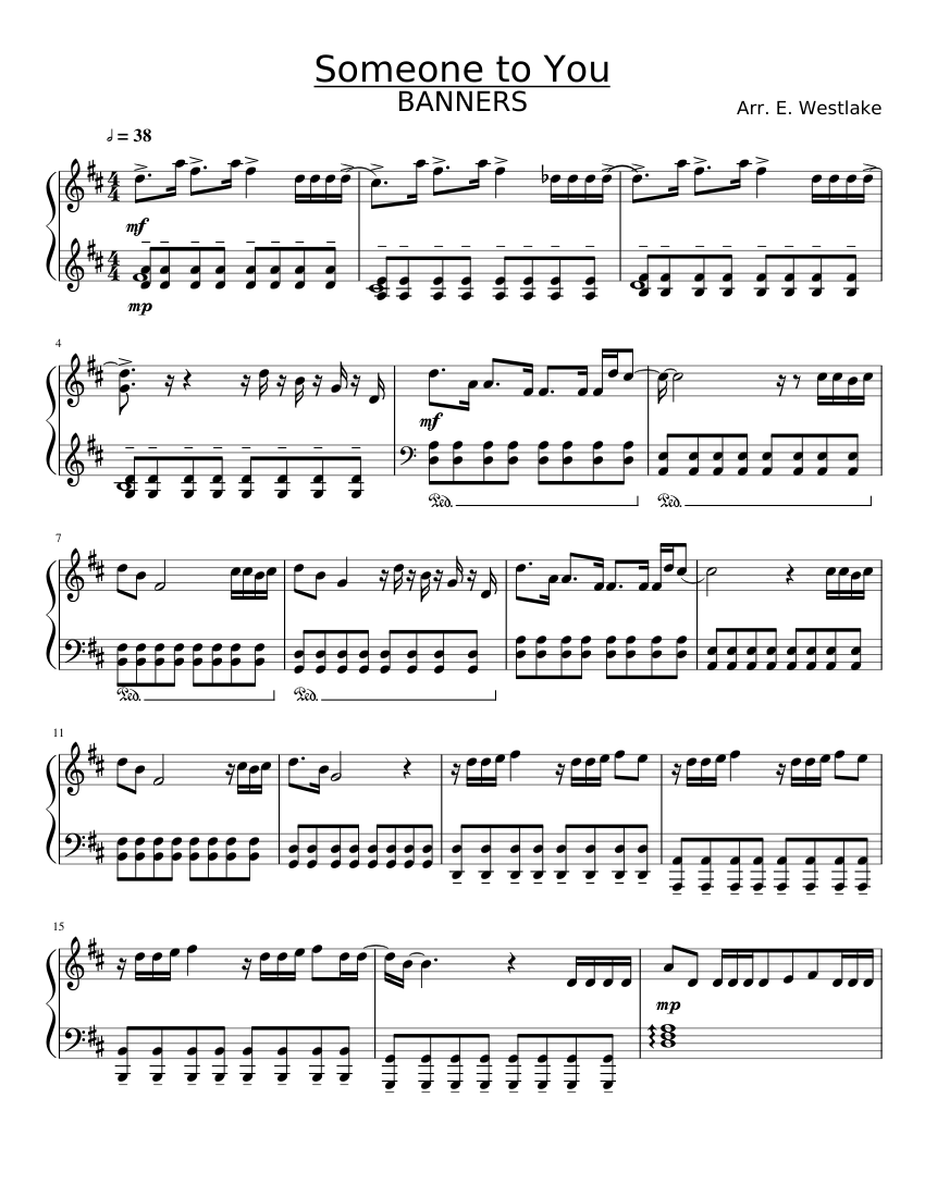 Someone To You Banners Sheet Music For Piano Solo Musescore Com
