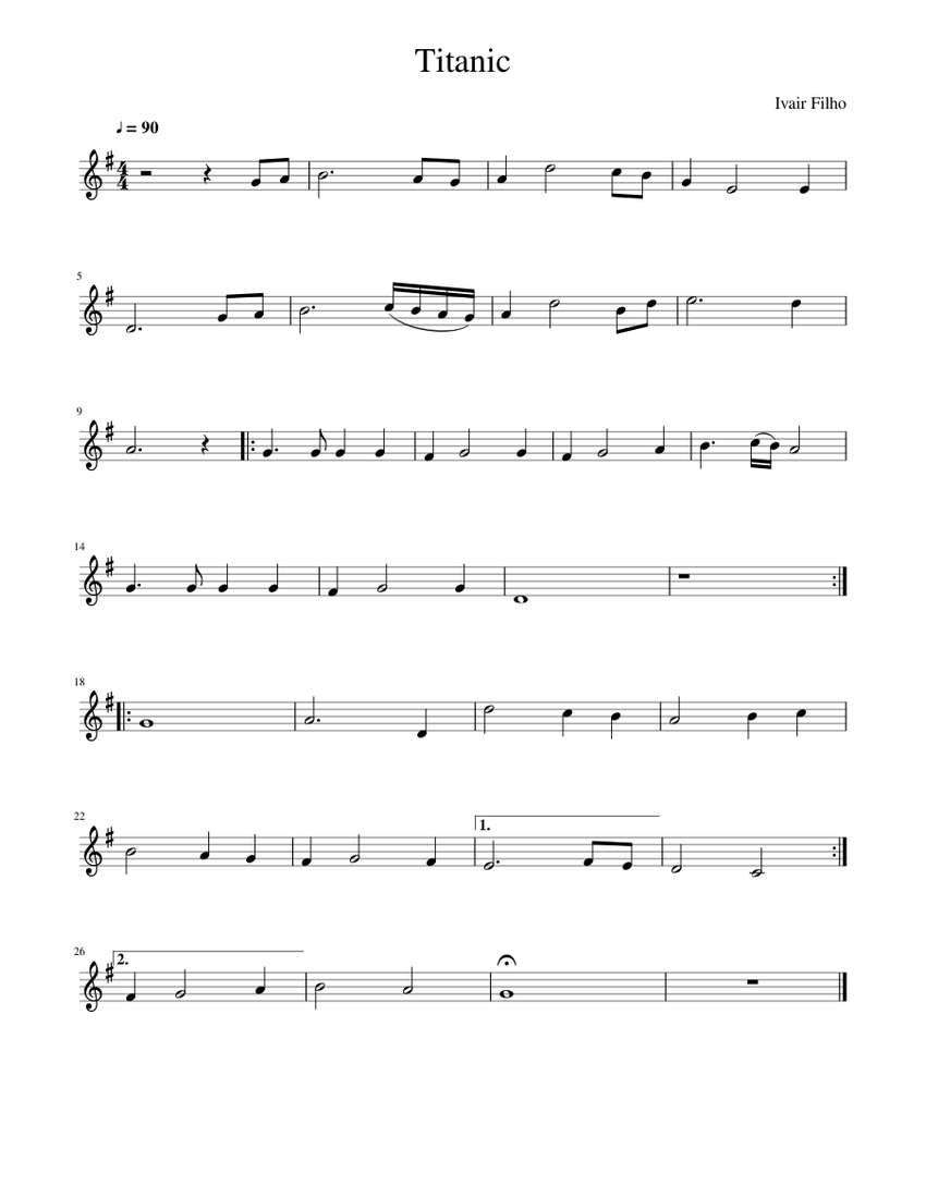 My Heart Will Go On (Titanic) Sheet music for Flute (Solo) | Musescore.com