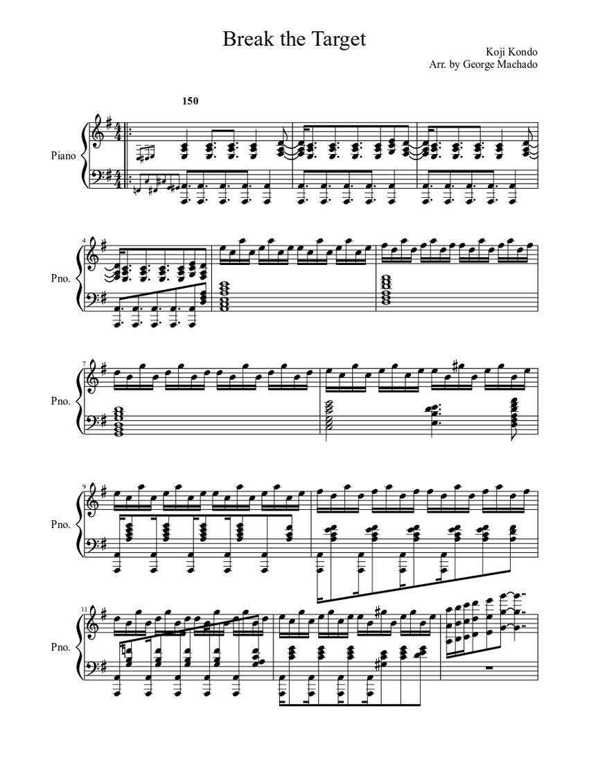 Break The Target Sheet Music For Piano Solo Musescore Com - break in roblox soundtrack