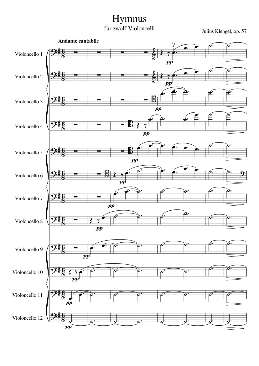 Hymnus fuer 12 Celli