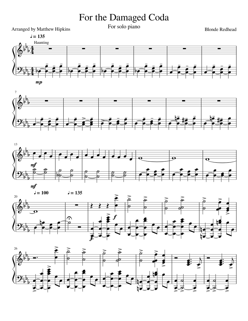 Evil Morty Theme (For the Damaged Coda) Solo Piano Sheet music for Piano  (Solo) | Musescore.com