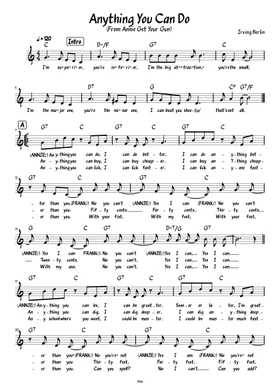 anything you can do i can do better by Irving Berlin free sheet music |  Download PDF or print on Musescore.com