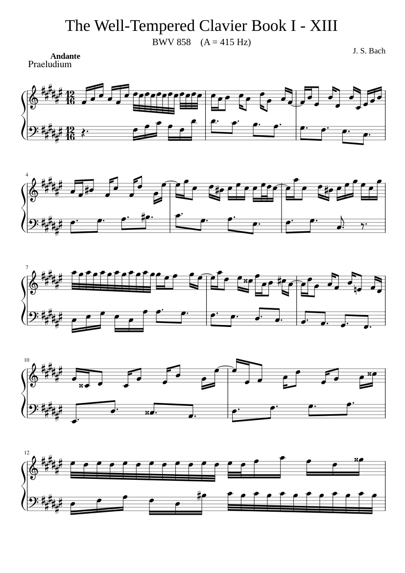 Prelude and Fugue in F-sharp major BWV 858