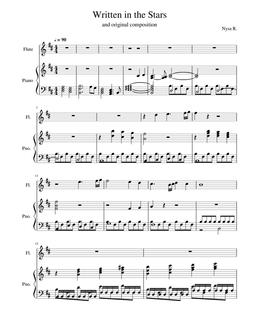 Written in the Stars Sheet music for Piano, Flute (Solo)
