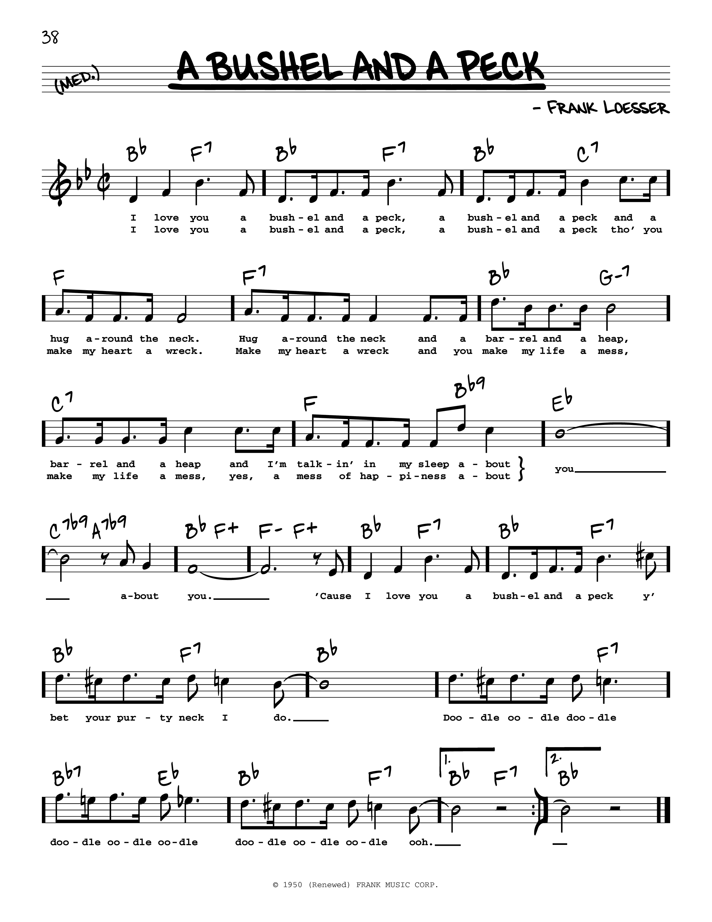 A Bushel And A Peck Sheet music for Piano, Vocals by Frank Loesser ...
