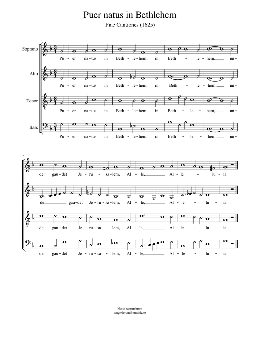 Puer natus in Bethlehem (Piae Cantiones) piano tutorial