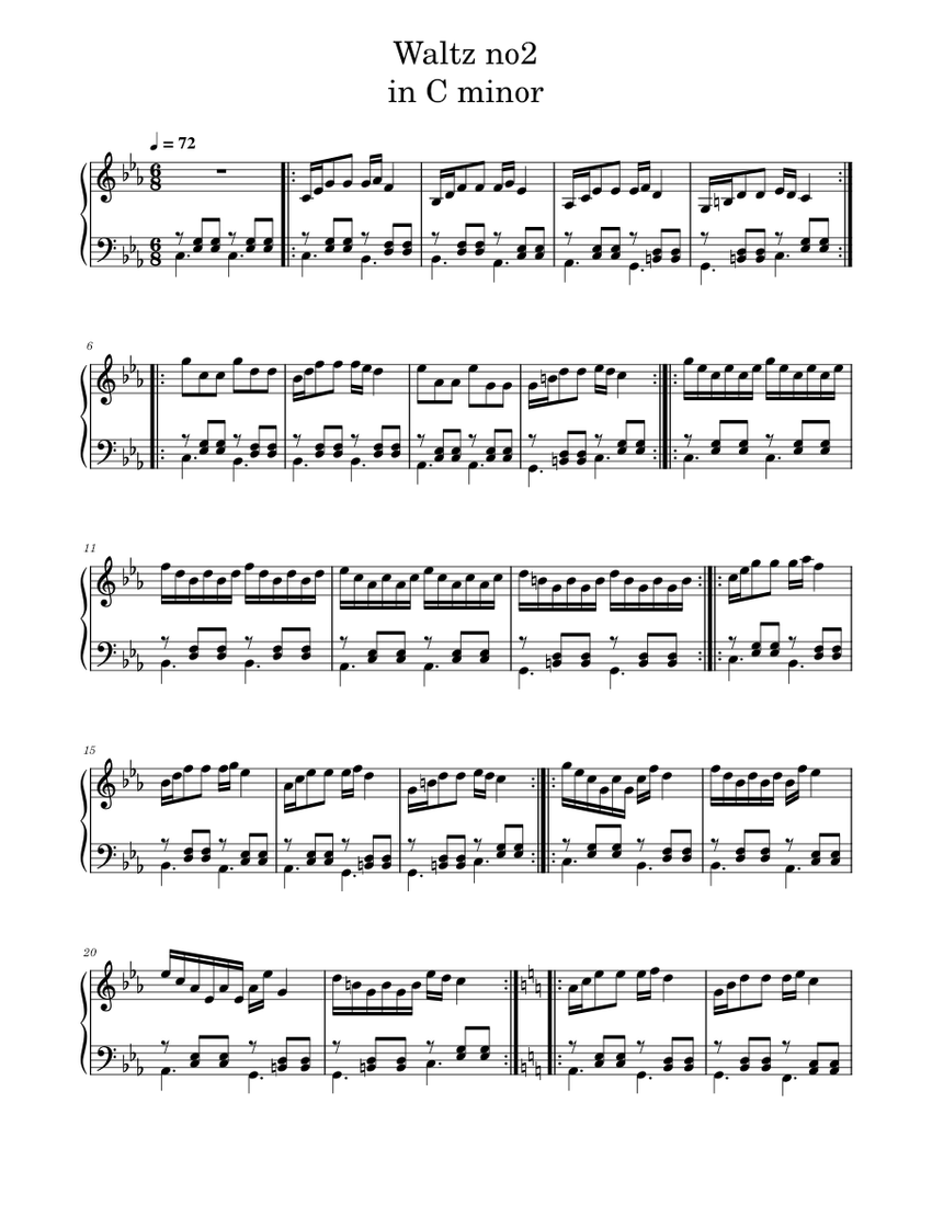 Waltz no2 in C minor Sheet music for Piano (Solo) Easy | Musescore.com