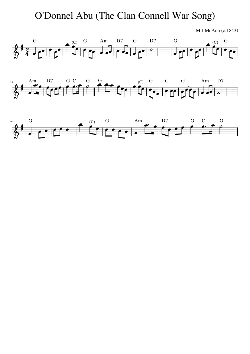 O'Donnel Abu (The Clan Connell War Song)