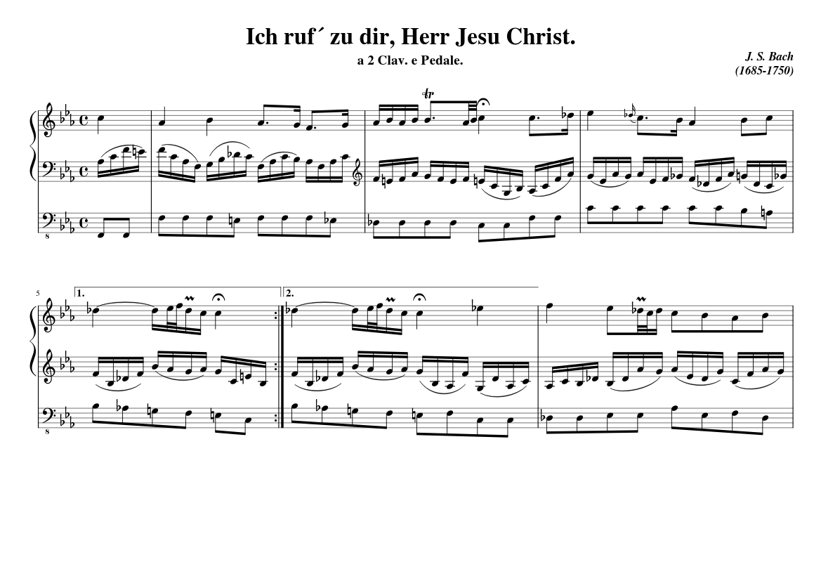 Ich ruf zu dir Herr Jesu Christ BWV 639