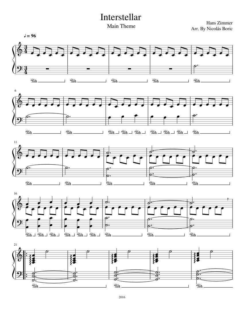 Interstellar Sheet music for Piano (Solo) | Download and print in PDF