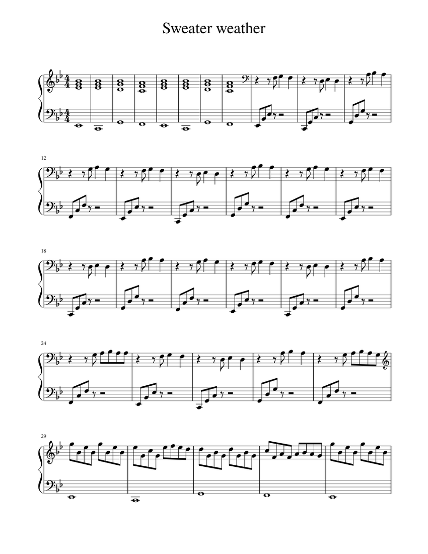 Sweater Weather - Max & Alyson Stoner cover Sheet music for Piano