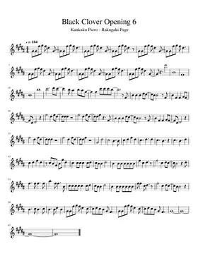 Black Clover Openings 1-12 Sheet music for Flute (Solo