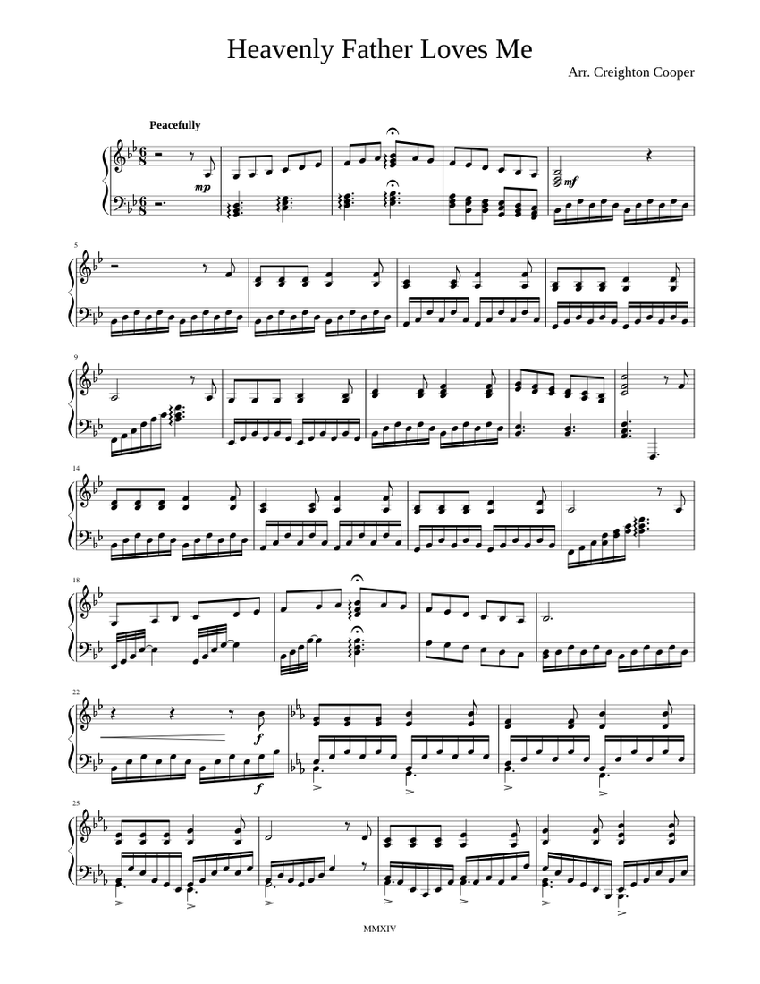 Heavenly Father Loves Me Sheet music for Piano (Solo) | Download and print in PDF or MIDI free ...