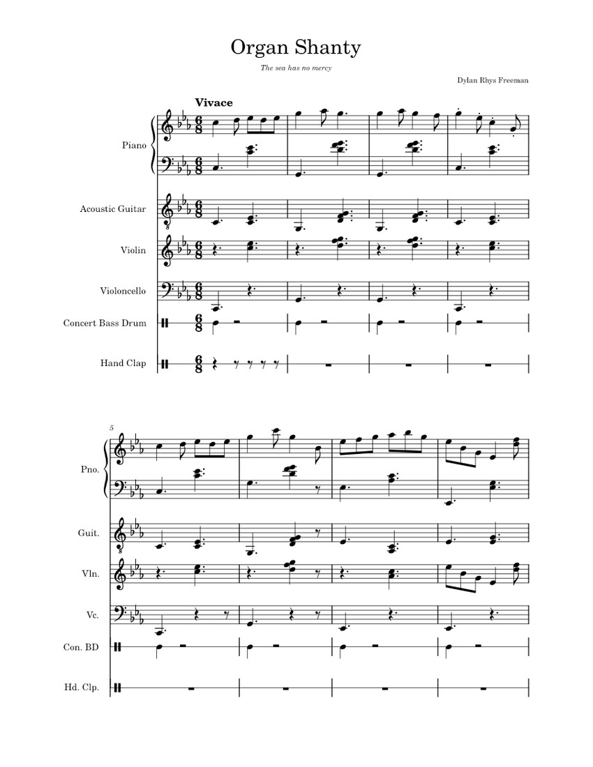 A Sea Shanty Sheet music for Piano, Violin, Cello, Guitar & more