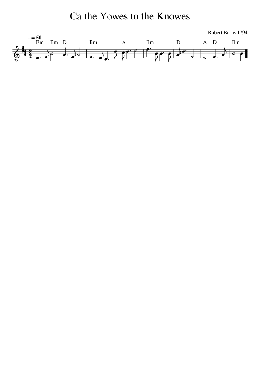 Ca the Yowes to the Knowes