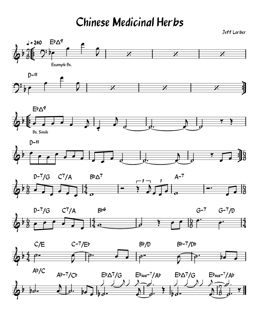 Chinese Medicinal Herbs Jeff Lorber Sheet music for Piano (Jazz Band) Easy