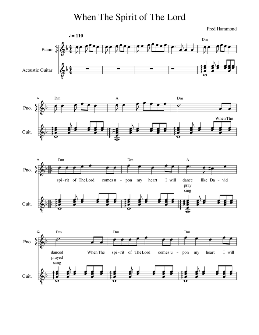 When the spirit of the lord piano tutorial