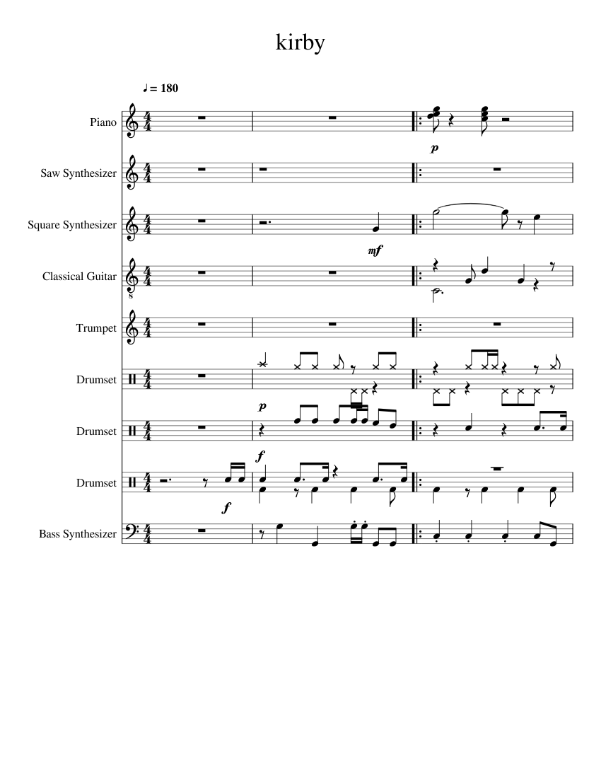 Kirby's Return to Dream Land - Credits (For 2 pianos) Sheet music for Piano  (Piano Duo)
