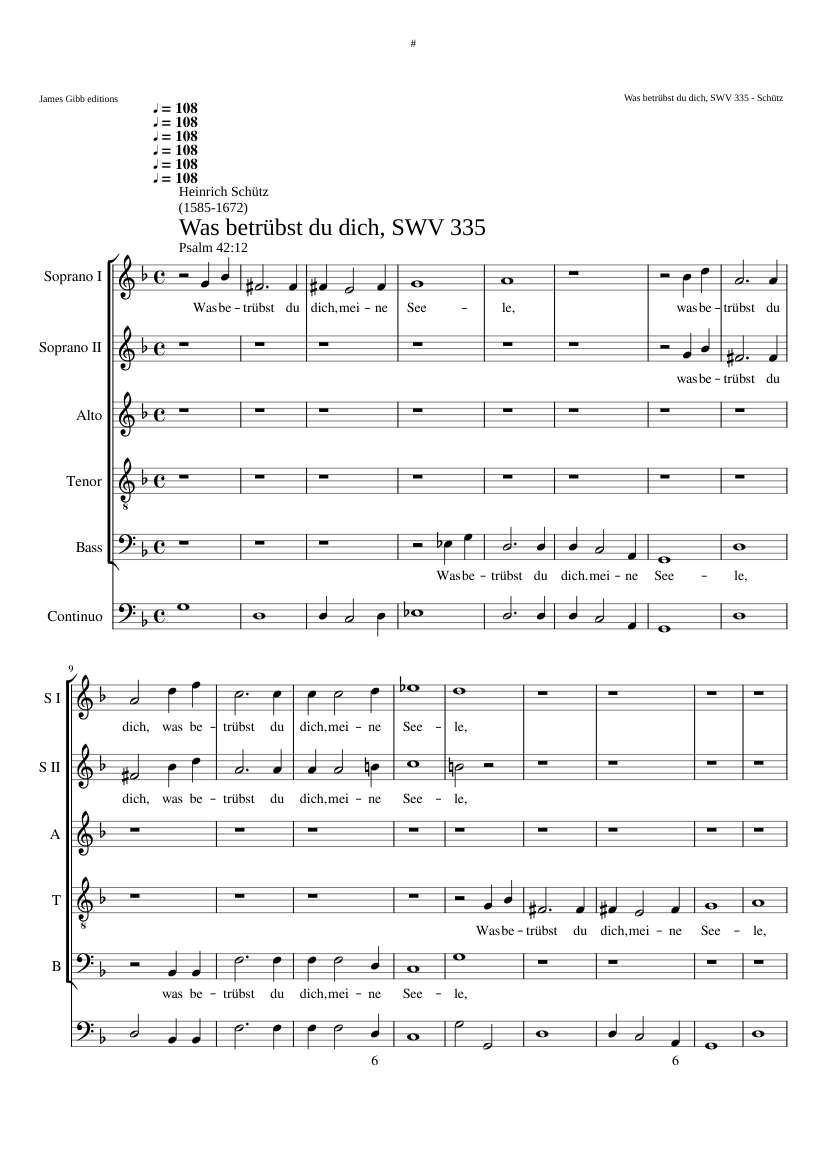 Was betrübst du dich meine Seele SWV 335