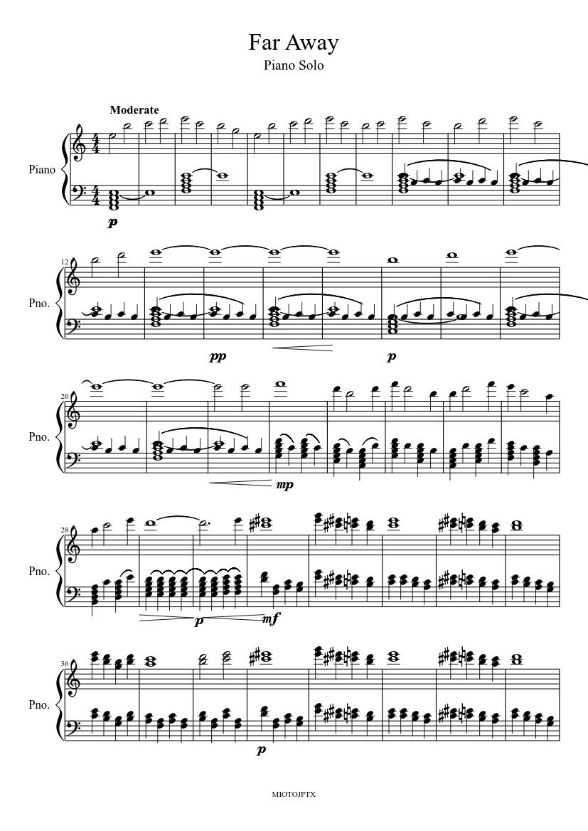 Far Away (A Sad Piano Tune) Sheet music for Piano (Solo) | Musescore.com