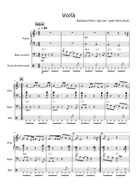 Voilà – Barbara Pravi Sheet music for Piano (Solo)