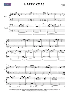 Então é Natal (Happy Xmas) Sheet music for Piano, Flute, Guitar