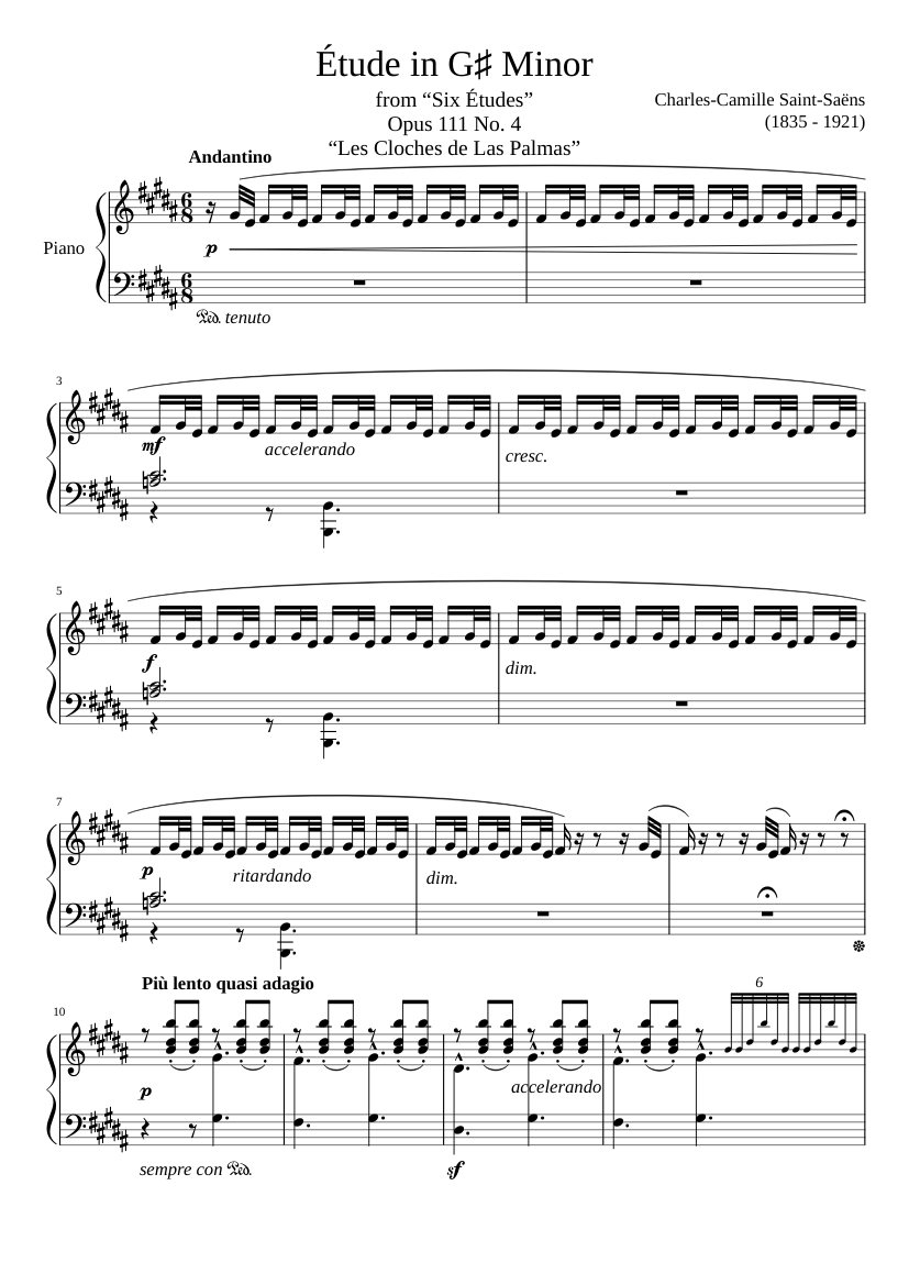 Étude Opus 111 No. 4 in G♯ Minor, “Les Cloches de Las Palmas
