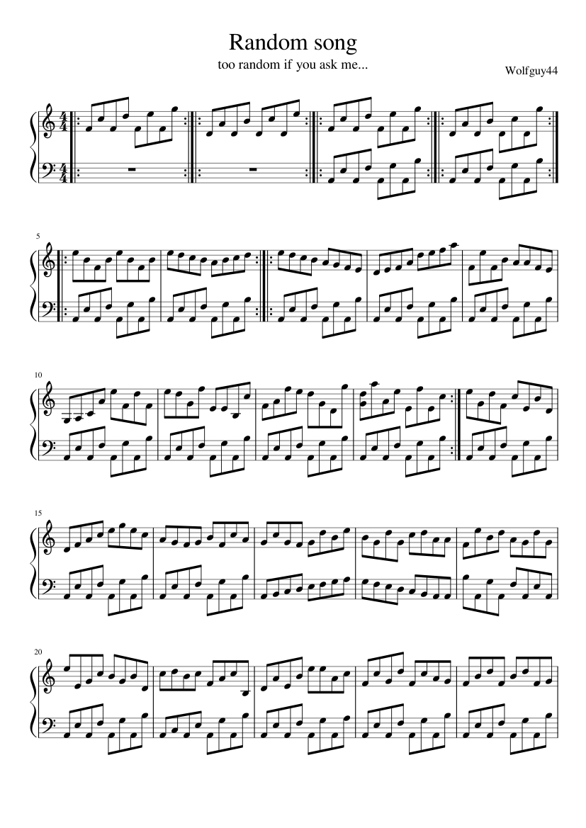Random Song Sheet music for Piano (Solo) | Musescore.com