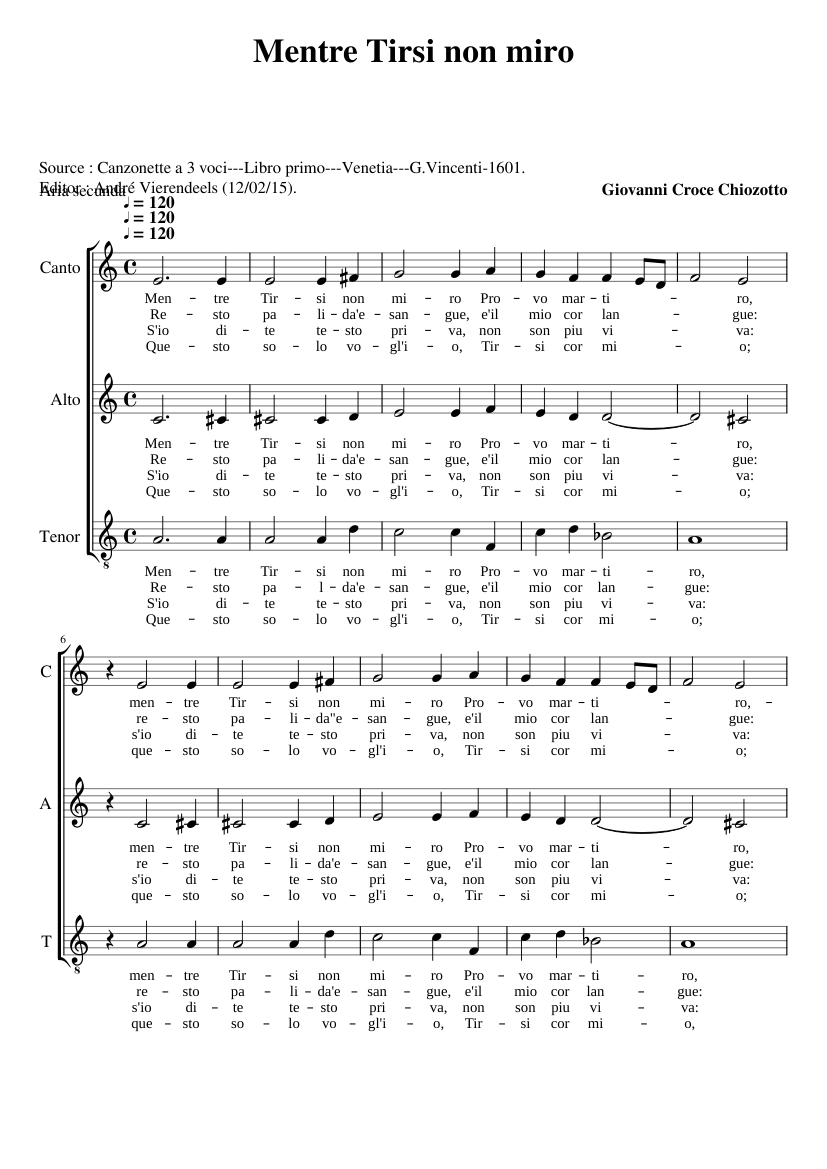 Mentre Tirsi non miro